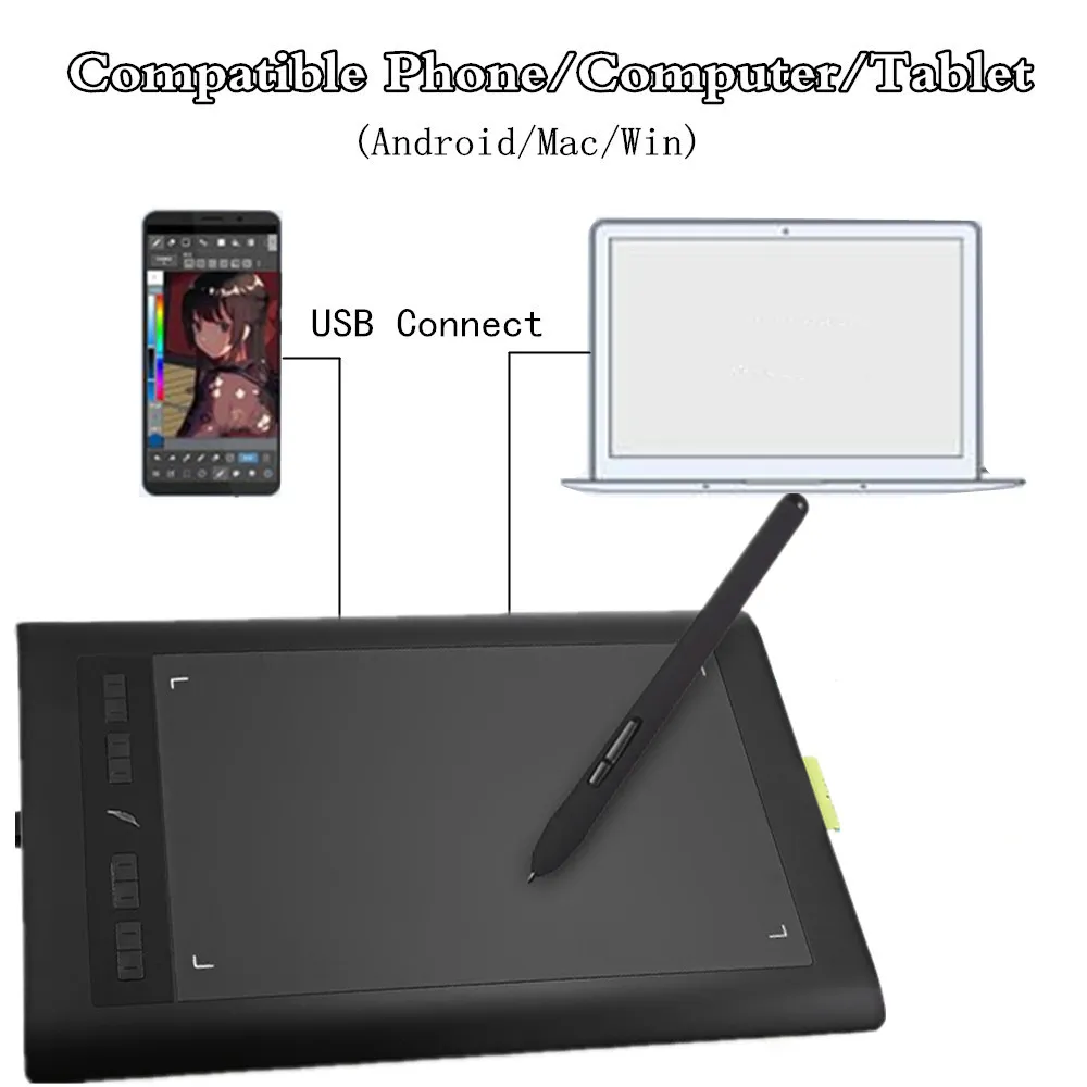 Новые цифровые планшеты AP1060 Micro USB Signature graphics Drawing Pen Tablet 10 1 OSU игровая батарея для