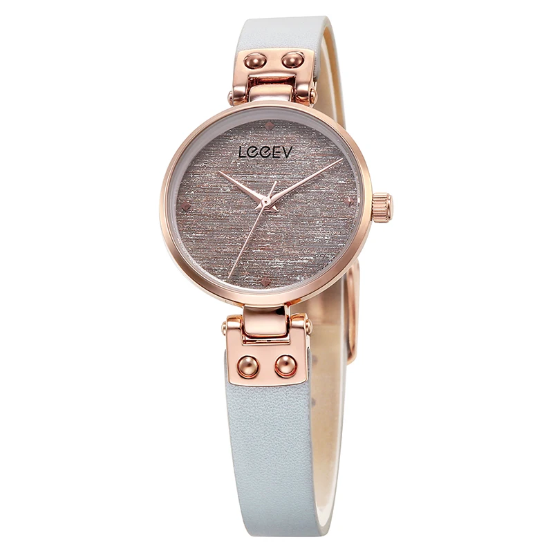 Часы LeeEv женские кварцевые повседневные аналоговые с кожаным ремешком подарок