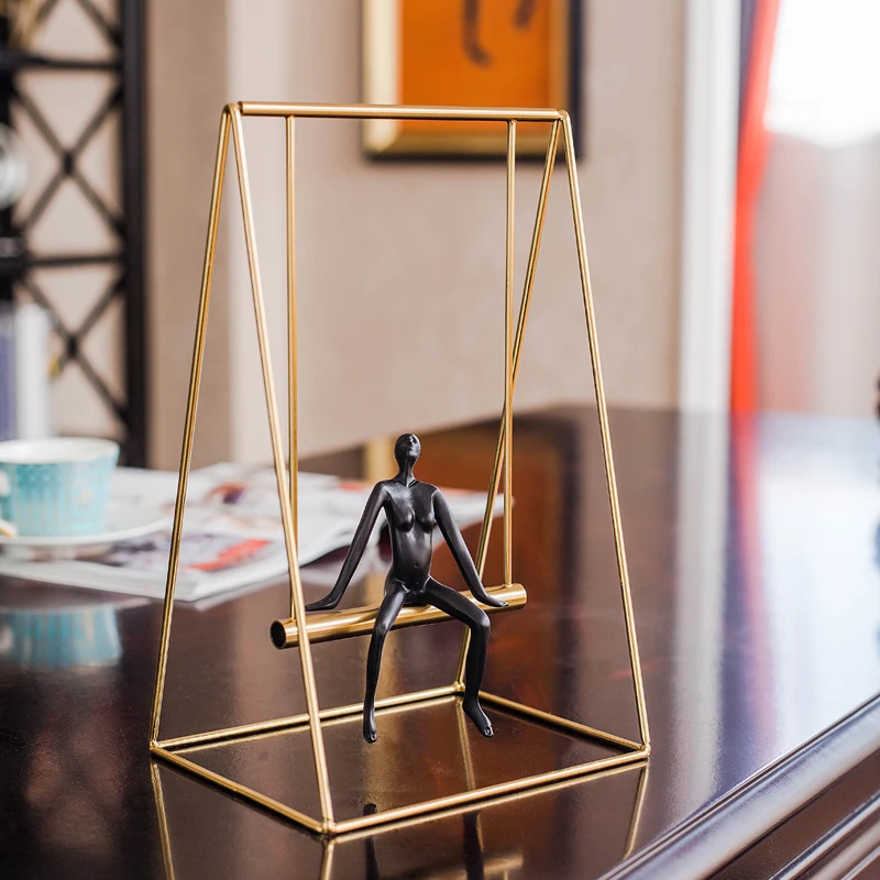 Абстрактная Статуэтка из смолы для медитации Металлическая статуэтка ручной