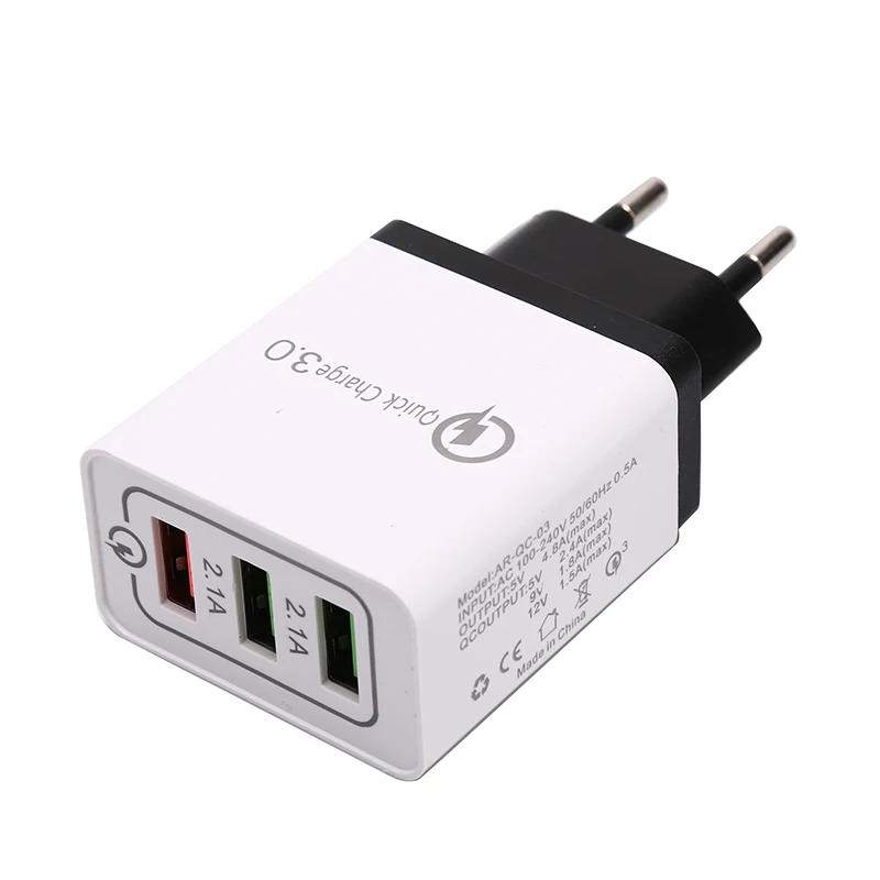 3 порта быстрое зарядное устройство QC 0 USB телефон зарядник Быстрая зарядка ЕС
