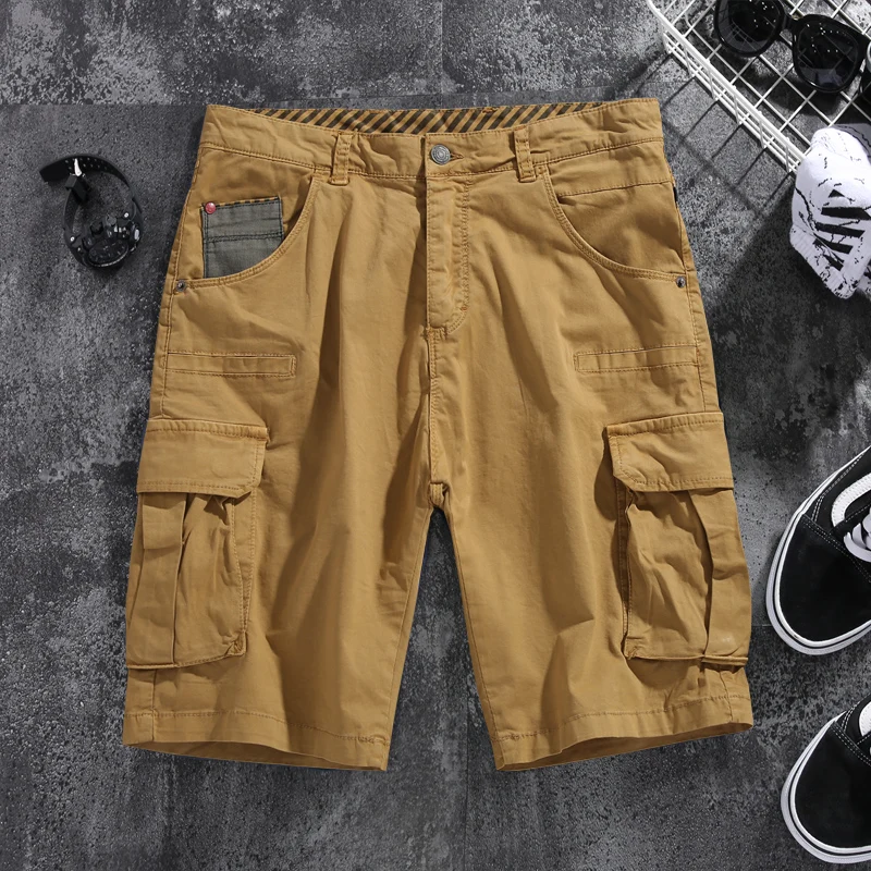 

Cargo Shorts Men 2020 New Casual Cotton Shorts Male Loose Work Shorts Man Military Short Pants