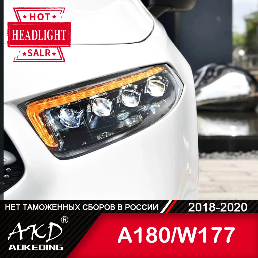 

For Car Benz W177 Head Lamp 2018-2020 Car Accessory Fog Lights Day Running Light DRL H7 LED Bi Xenon Bulb A180 A200 Headlights