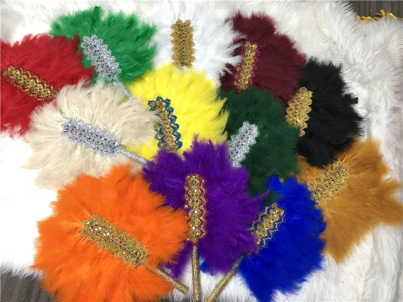 Новый дизайн 2021 большой веер с африканскими белыми перьями женский свадебный для