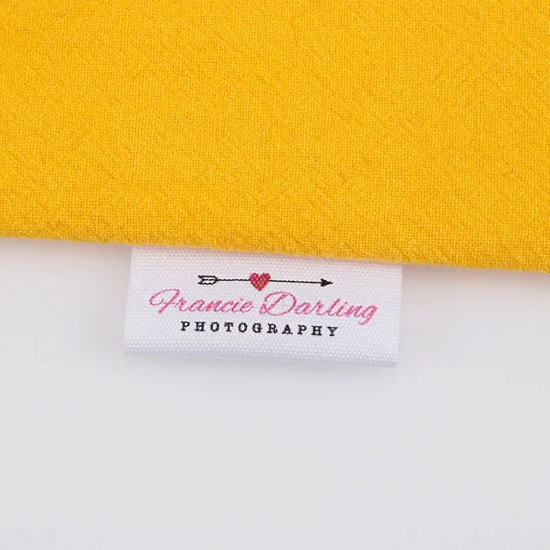 Пользовательская швейная этикетка бирки ручной работы имя хлопковая лента