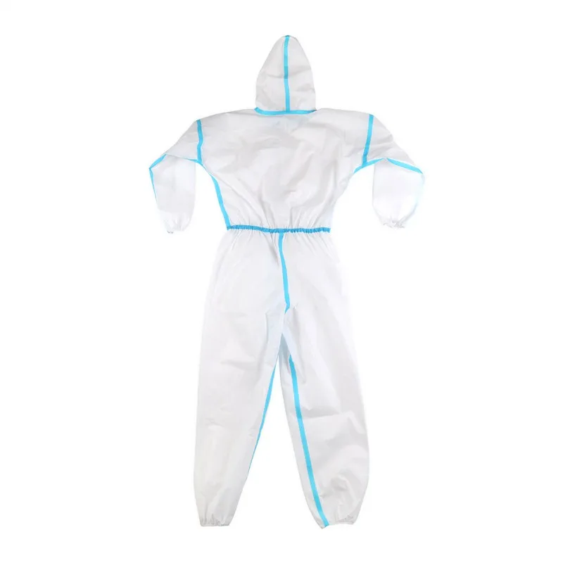 

Protective Clothing Protective Suit Disposable Breathable Hooded Suit Elastic Cuffs Ankles Waist Zip Front Opening Serged Seams