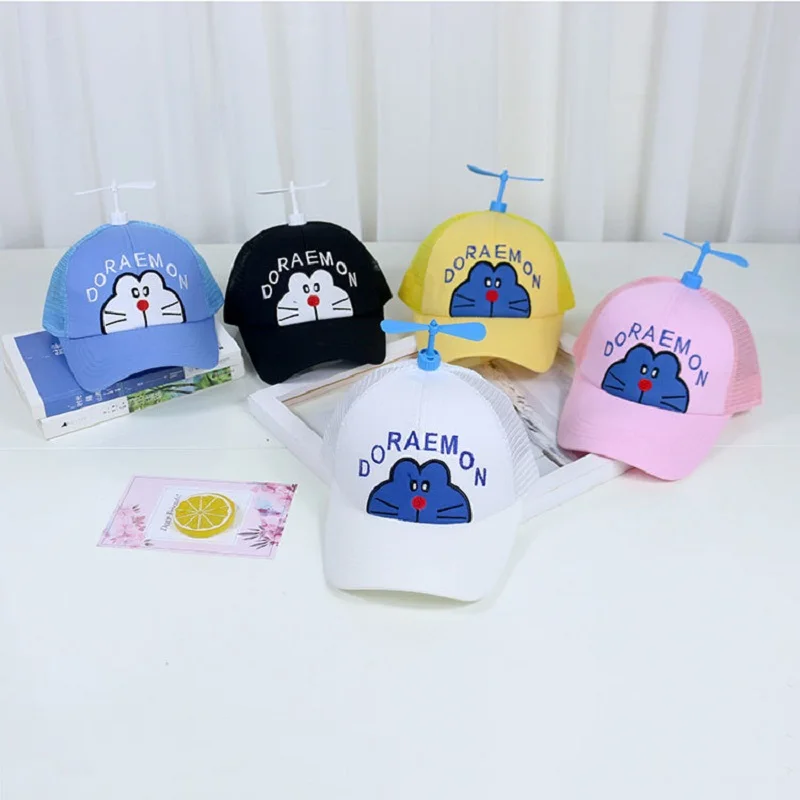 

2021 sell like hot cakes 48-52cm adjustable Pokonyan Doraemon modelling peaked cap Bamboo Dragonfly baseball hat ages 2-6