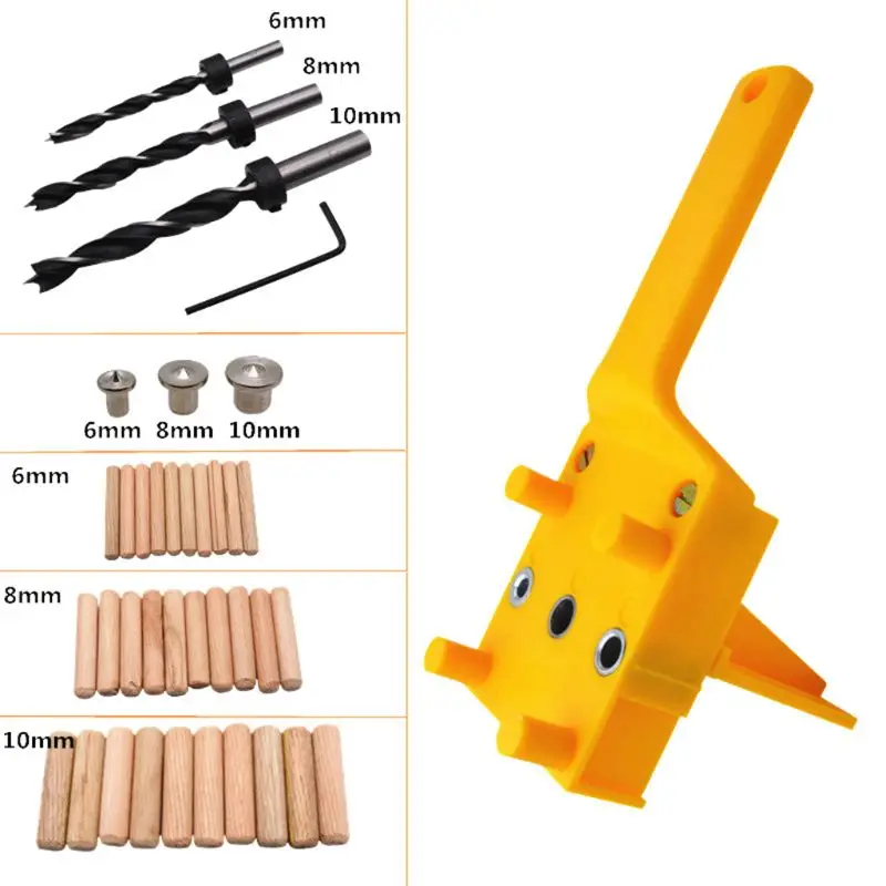 

41pcs/set Woodworking Dowel Jig Guide For 6/8/10mm Drill Bits Wood Drilling Straight Hole Jig Doweling With Metal Sleeve