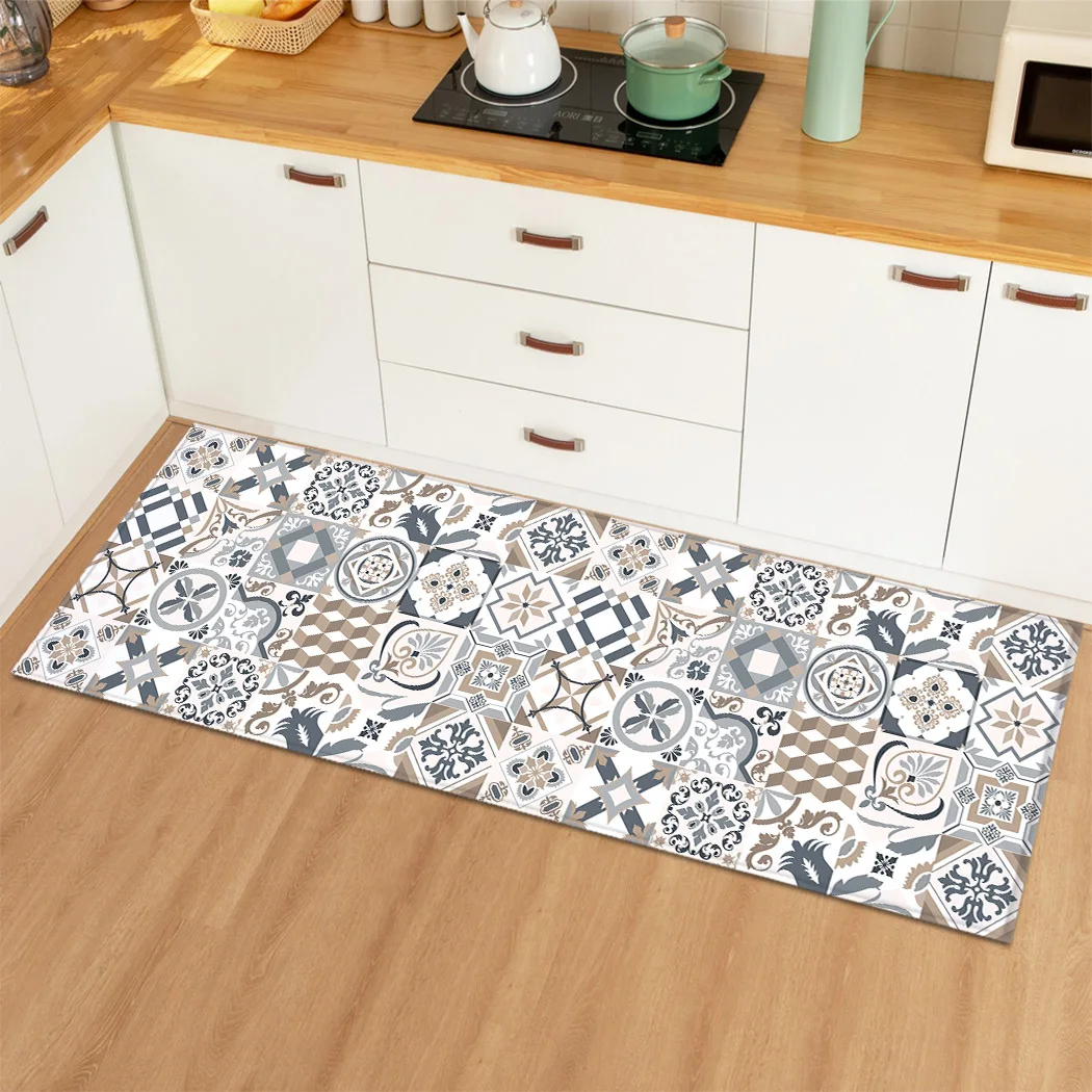

Bohemia Home Kitchen Floor Mat Carpet Boho Anti-slip Door Entrance Mat Rugs Carpets Mats for Living Room Bedroom Bathroom