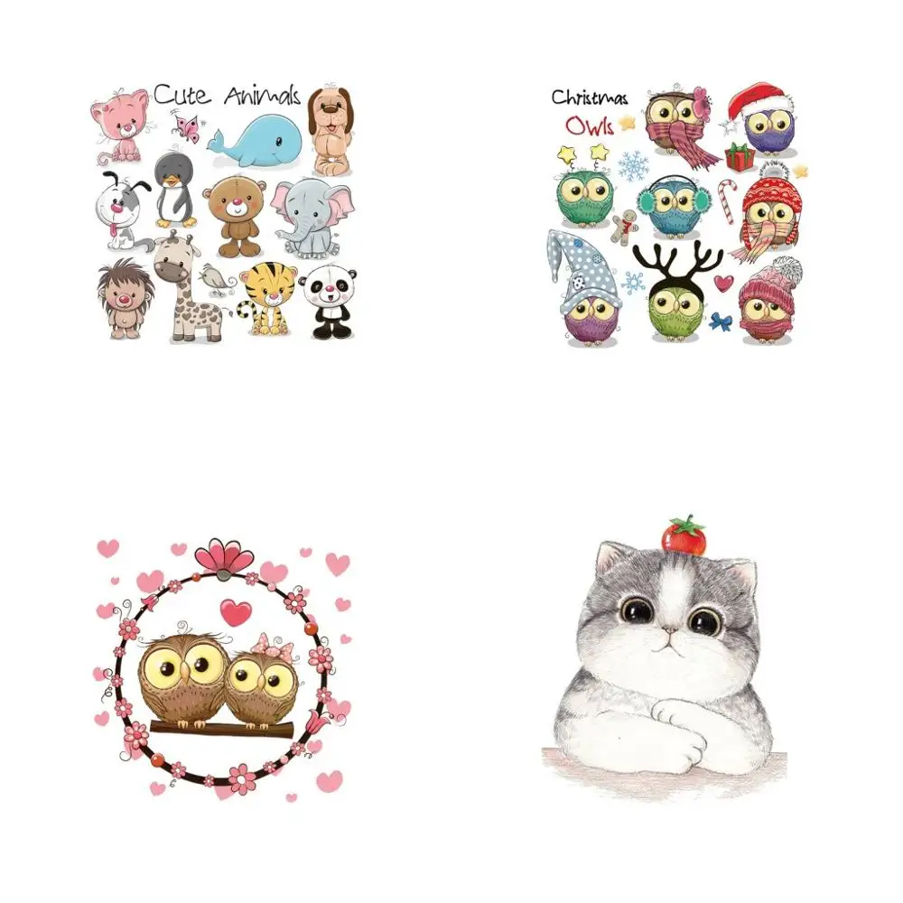 1 шт. животное сочетание железа на пластыри теплопередачи наклейки для DIY