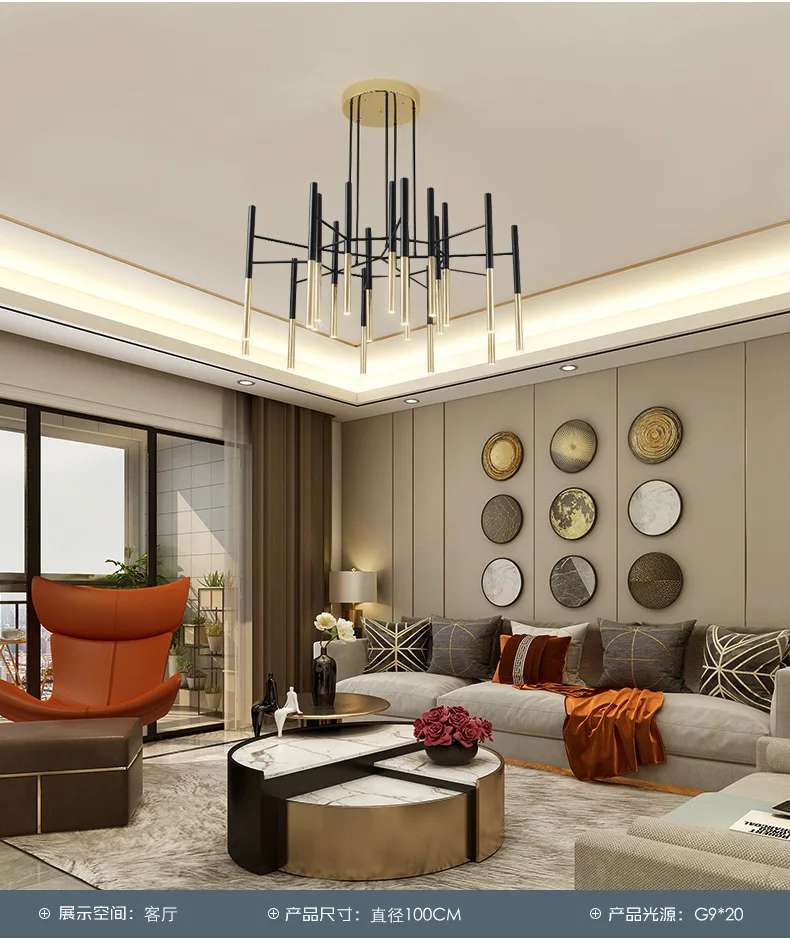 

Nordic post-modern chandelier living room creative personality restaurant lamp hotel large exhibition hall villa decoration lamp