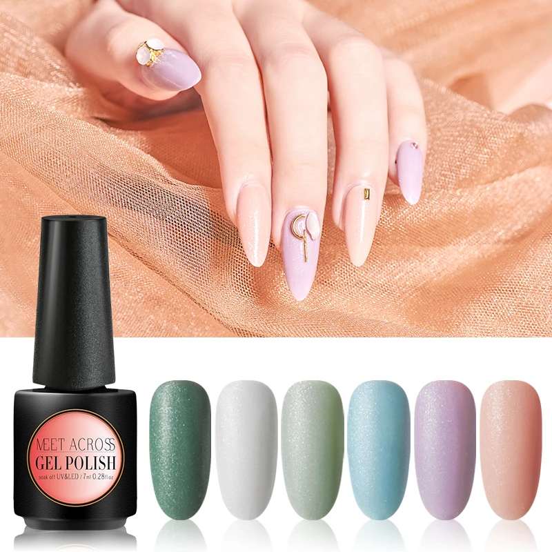 Матовый Гель лак MEET ACROSS для ногтей розового цвета УФ ногтевого дизайна удаляемый