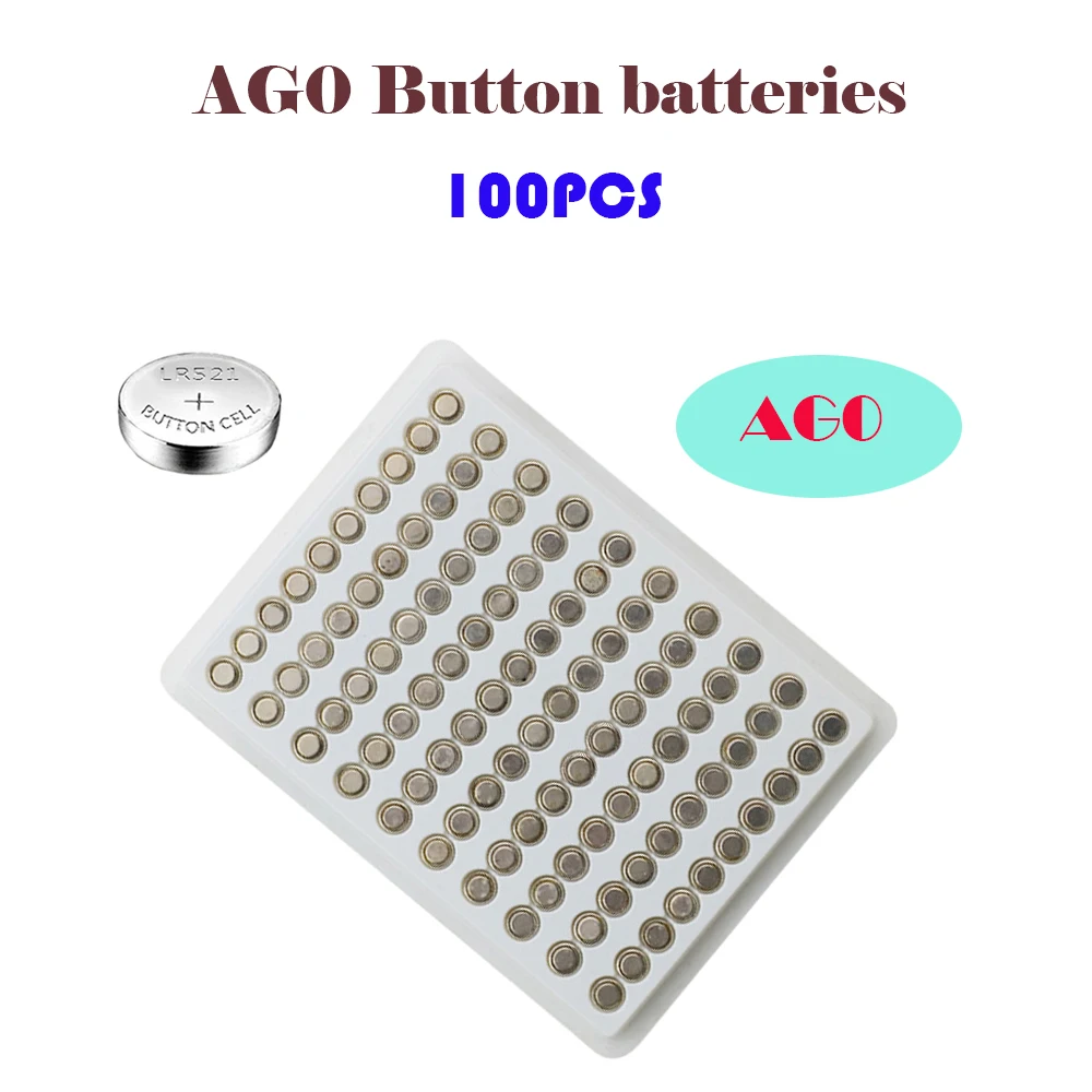 

AG 0 100Pcs 10mAh 1.55V Button Batteries SR521SW 379A D379 LR69 LR521 V379 SR63 Alkaline Coin Cell Battery For Watch Toys Remote