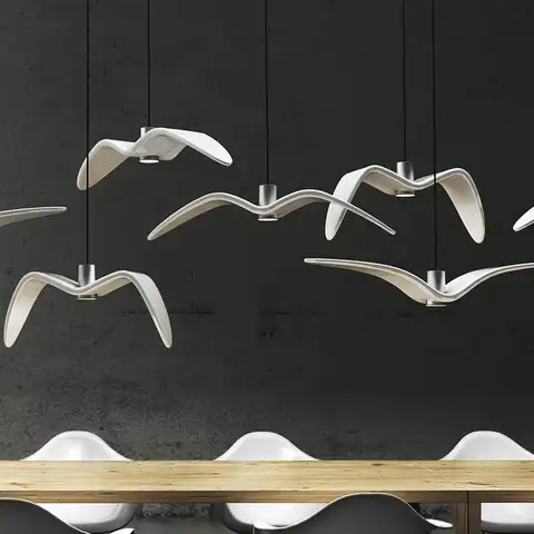 Современная люстра в виде птицы для гостиной, светодиодная лампа в стиле пост-модерн, светильник в виде чайки, креативные подвесные лампы дл...