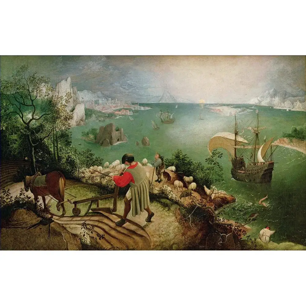 5 художественных картин ручной работы от учителя пейзаж с осени Icarus Pieter Bruegel the Elder