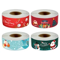 120pcsroll merry christmas stickers xmas stickers seal labels cute santa claus snowman labels for gifts package decor stickers