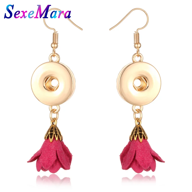 Цветок оснастки серьга в виде кнопки ювелирные изделия 12 мм и 18 кисточкой серьги