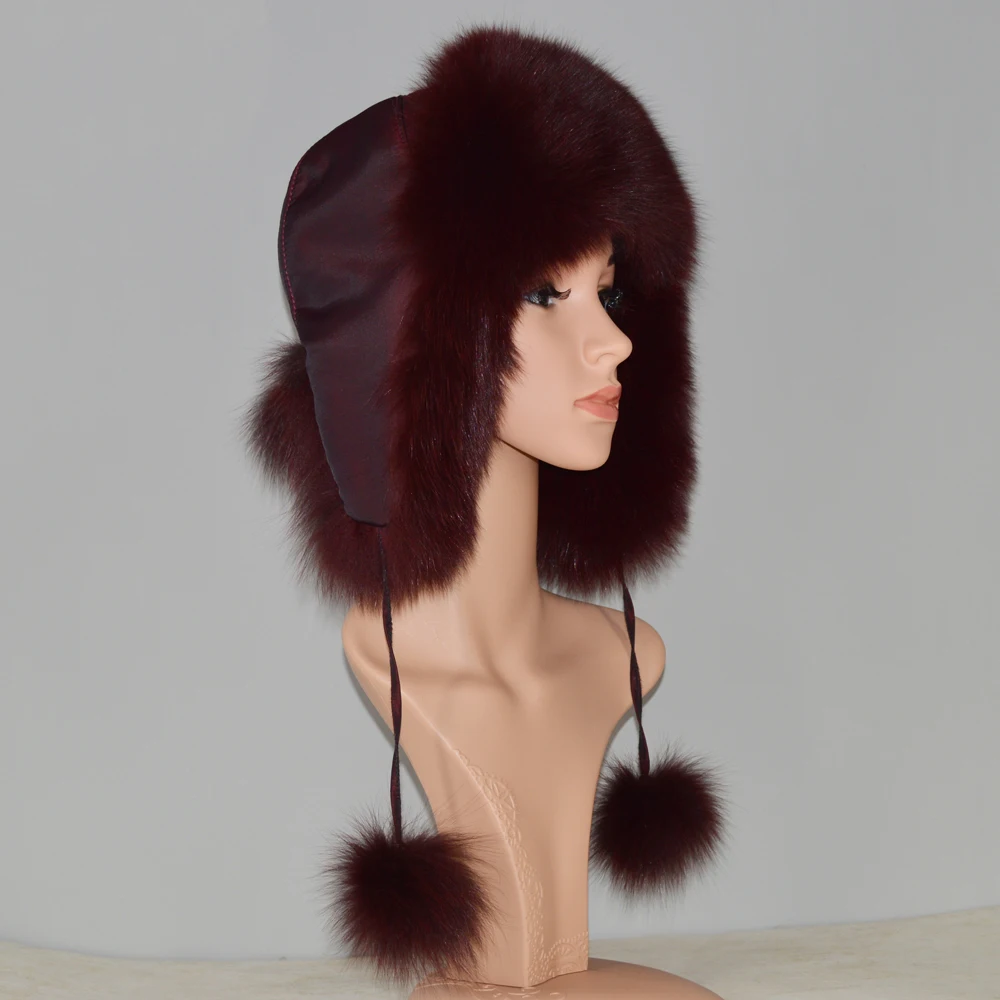 2021 Новое поступление меховая шапка для женщин из натурального меха енота лисы