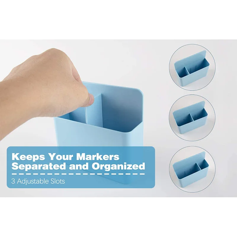 

2 Pack Magnetic Pen Holder Adjustable Dry Erase Markers Organizer, Whiteboard Pen Holder for Refrigerator, Office