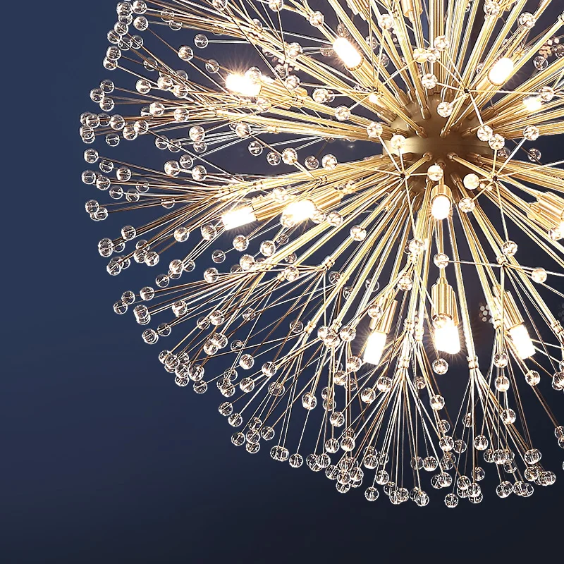 2021 de lujo moderno de lujo araña de cristal Led iluminación diente de león para la decoración de la casa AC110V-220V Winfordo iluminación