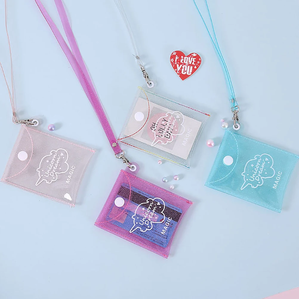 Мультяшный ПВХ кредитный держатель для карт прозрачный защитный чехол кошелек