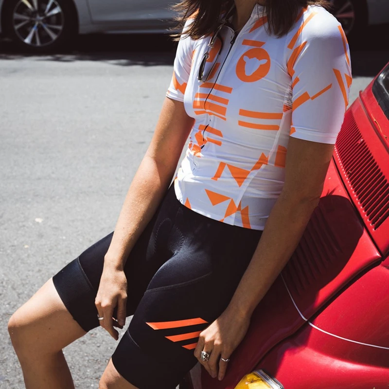 Комплект велосипедный женский из Джерси с коротким рукавом и шортов гелевыми