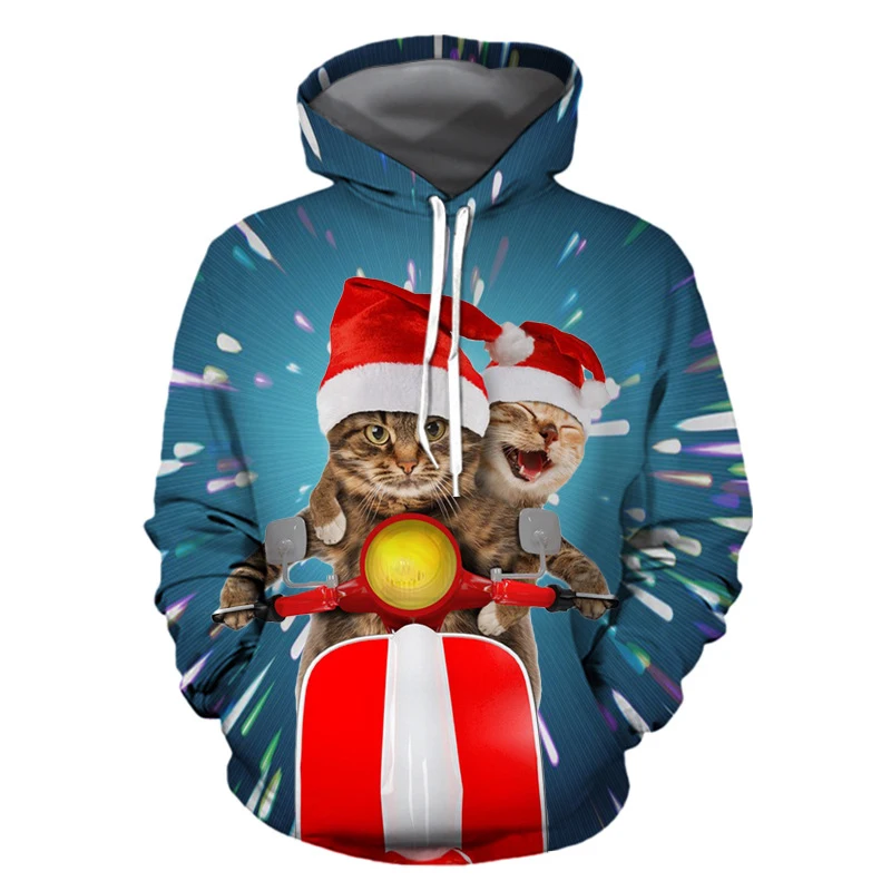 

2020 new 3D men's sweater snowman series hoodie casual round neck boy girl pullover hoodie