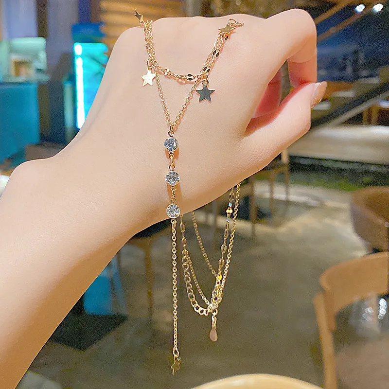 

New Minimalist Exquisite Personality Temperament Fishbone Star Kpop Necklace for Women Girl Wedding Party Jewellery