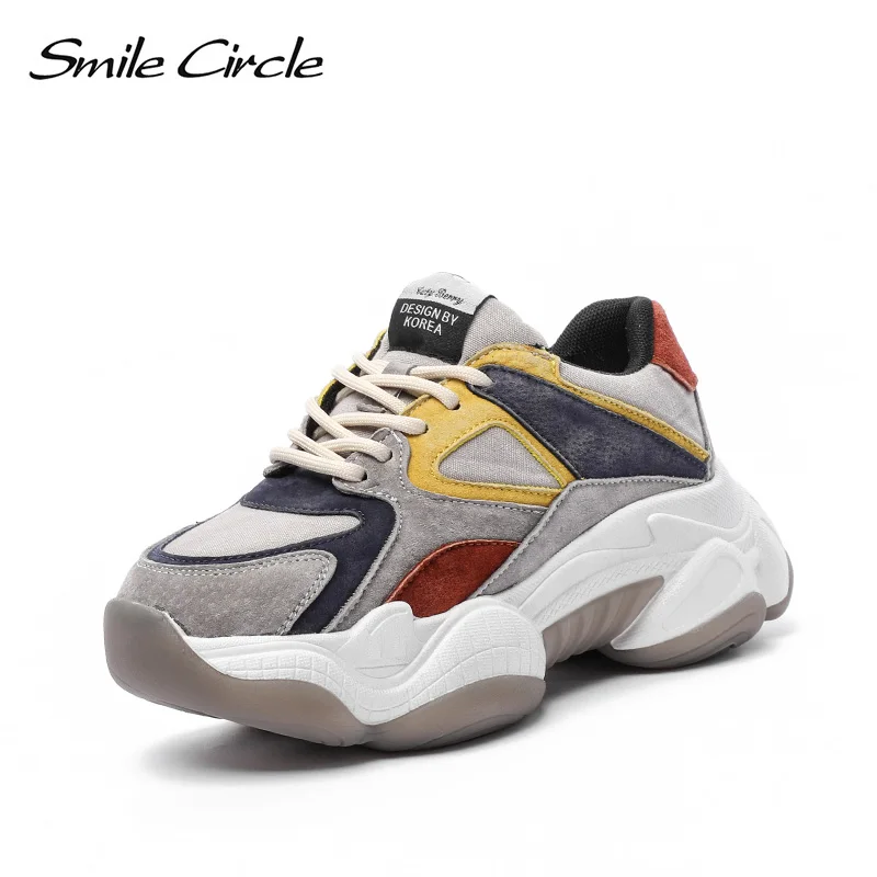 Женские замшевые кроссовки Smile Circle модные повседневные дышащие на толстой