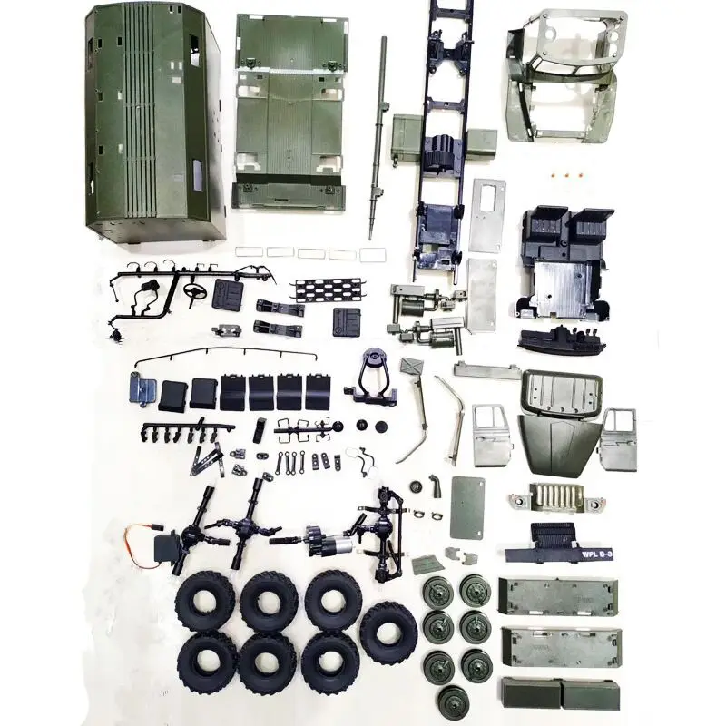 KIT WPL B36 car WPL B36 военный грузовик комплект 1:16 Урал р/у грузовик DIY Набор 2,4 г 6WD Рок Гусеничный командный Коммуникационный автомобиль набор игрушка для мальчиков - Цвет: KIT WPL B36 car