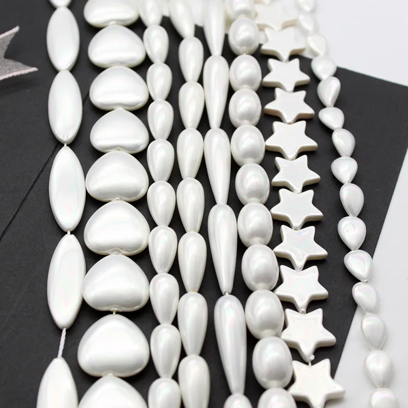 5 шт./пакет натуральная раковина пятиконечная звезда в форме капли сердца с