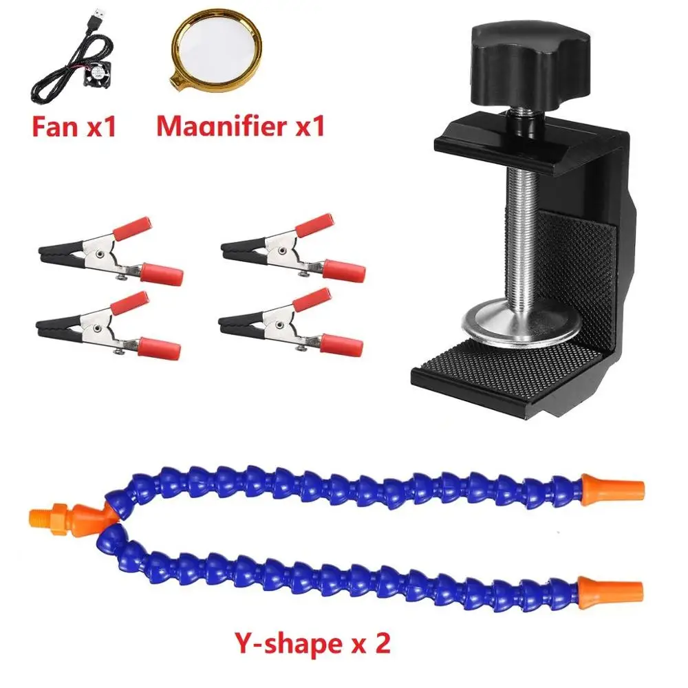 Soldering Holder Flexible Arm 4 Helping Hand Magnifier alumin Station for Repair Tools PCB Board Fixed Clip | Мобильные телефоны и