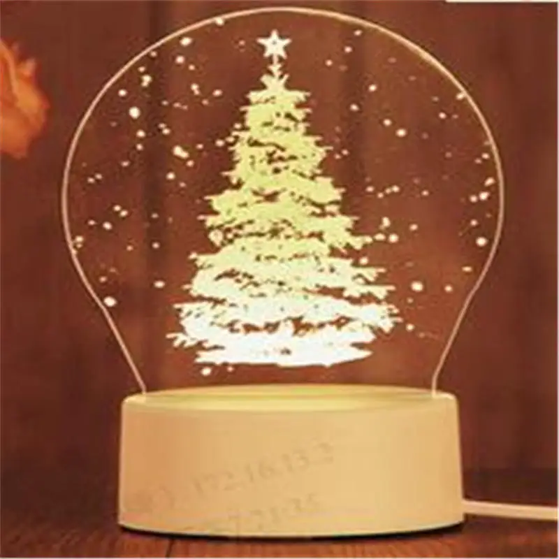 Christmas Tree ARILUX 3D пластина креативная Светодиодная лампа 3D светодиодный оригинальная Ночная подсветка Иллюзия Ночная лампа 3D иллюзия Настольная лампа для дома декоративная - Цвет: Christmas Tree