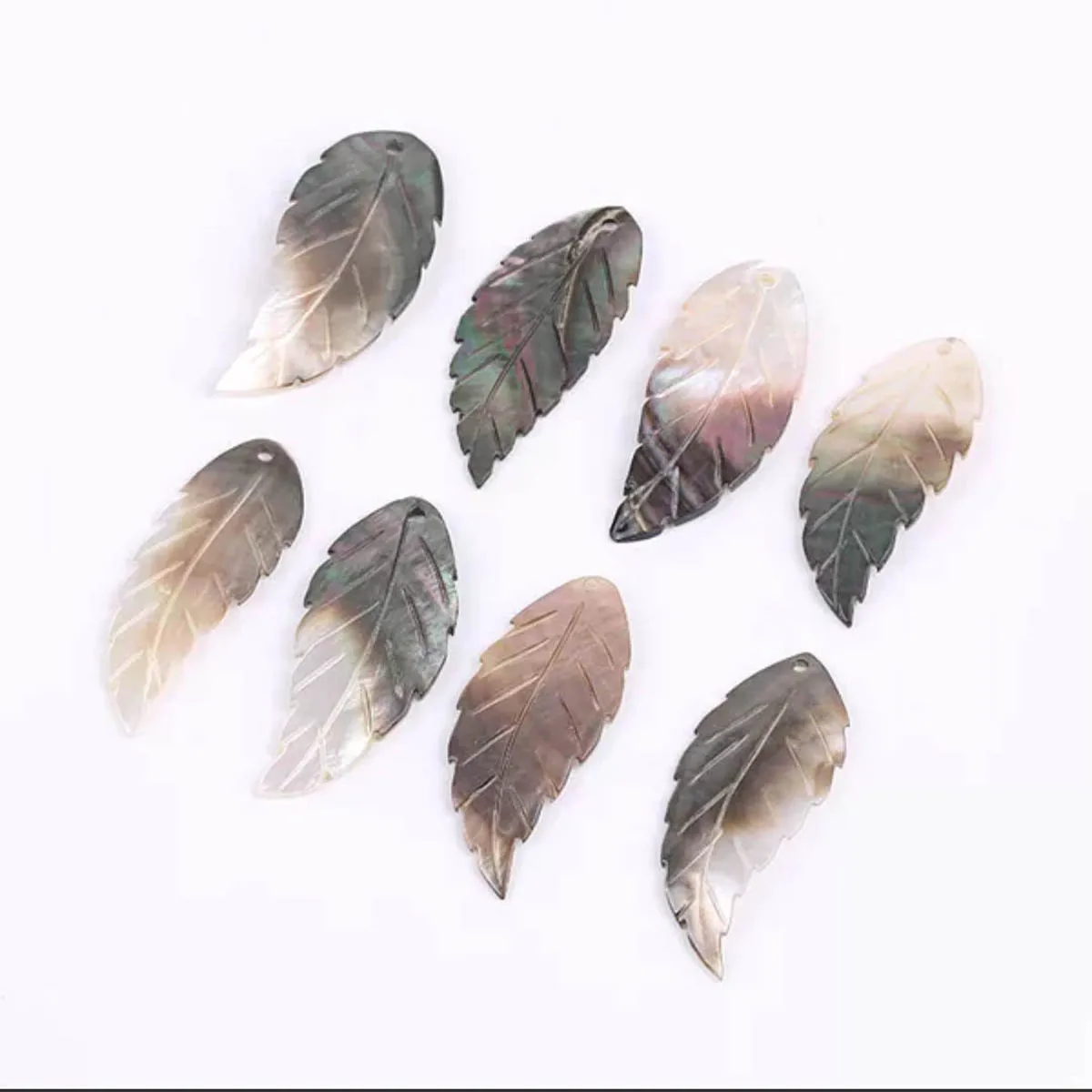 Бусины с перламутром резные бусины из ракушек черного бежевого цвета в форме