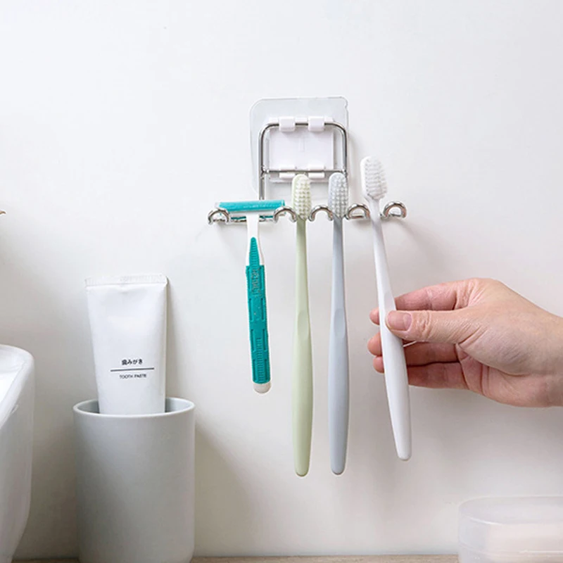 Держатель зубной щетки из нержавеющей стали для хранения бритвы полка зубных