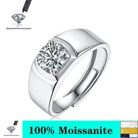1ct 2ct 3ct d color male moissanite rings full s925 sterling silver platinum plated men ring fine jewelry pass diamond tester