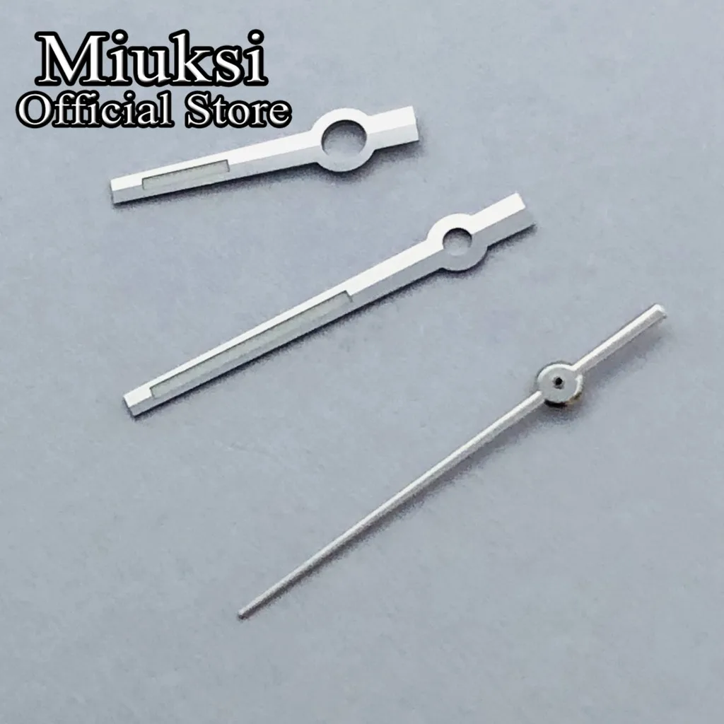 Miuksi серебряные часы руки зеленые светящиеся стрелки подходит для NH35 NH36 ETA 2824 2836