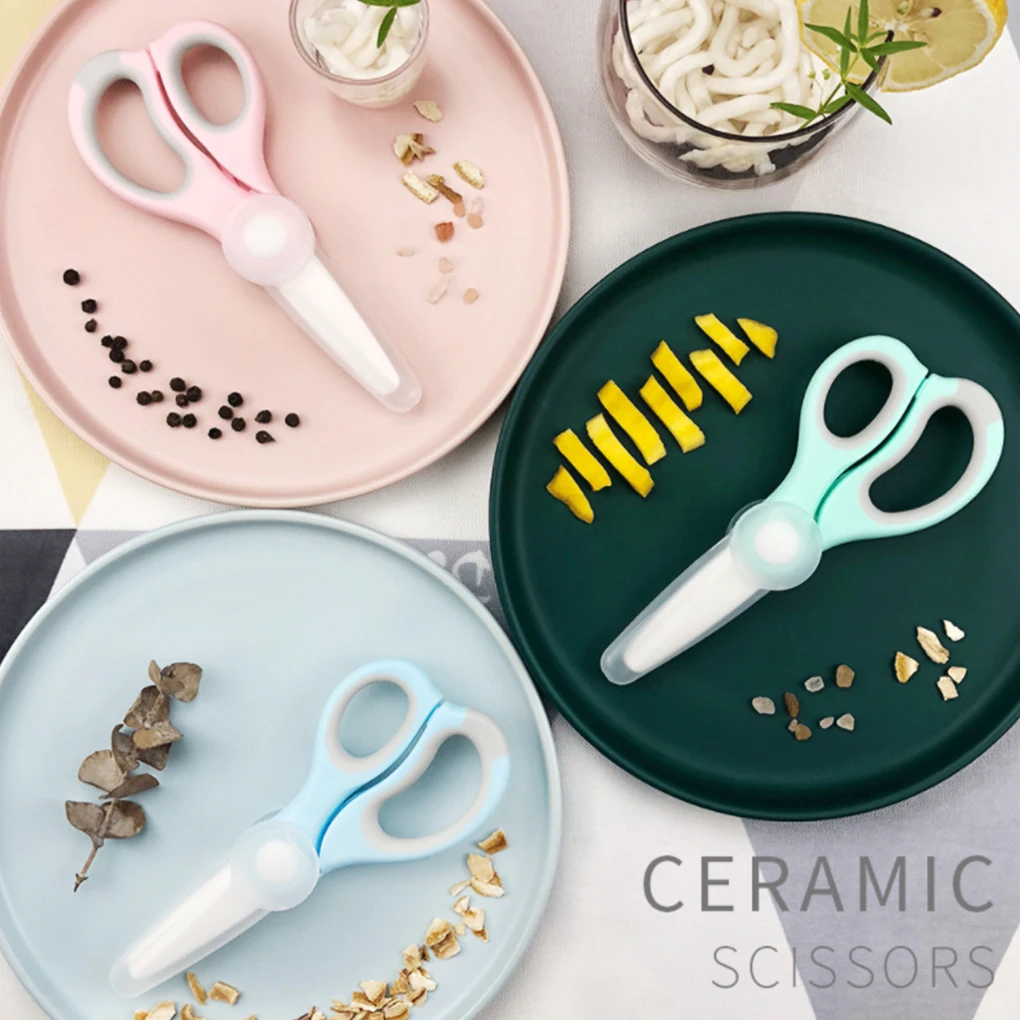

Baby Food Mills Ceramic Scissors Portable Infant Feeding Aid Scissors with Shear Case Food Scissors Baby Supplies Baby Tableware