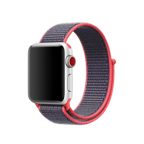 Новинка, цветной тканый нейлоновый спортивный ремешок для Apple Watch, 42 мм, 38 мм, 40 мм, 44 мм, мягкий браслет, ремешок для iWatch, серия 5, 4, 3, 2, 1 - Цвет ремешка: electric pink