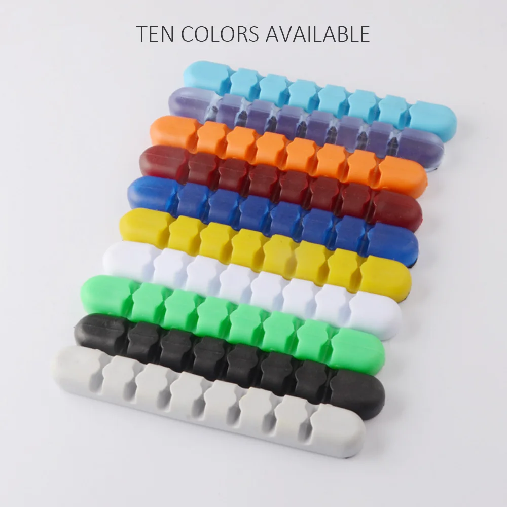 Кабельный органайзер силиконовый usb кабель намотки гибкий управления с зажимами