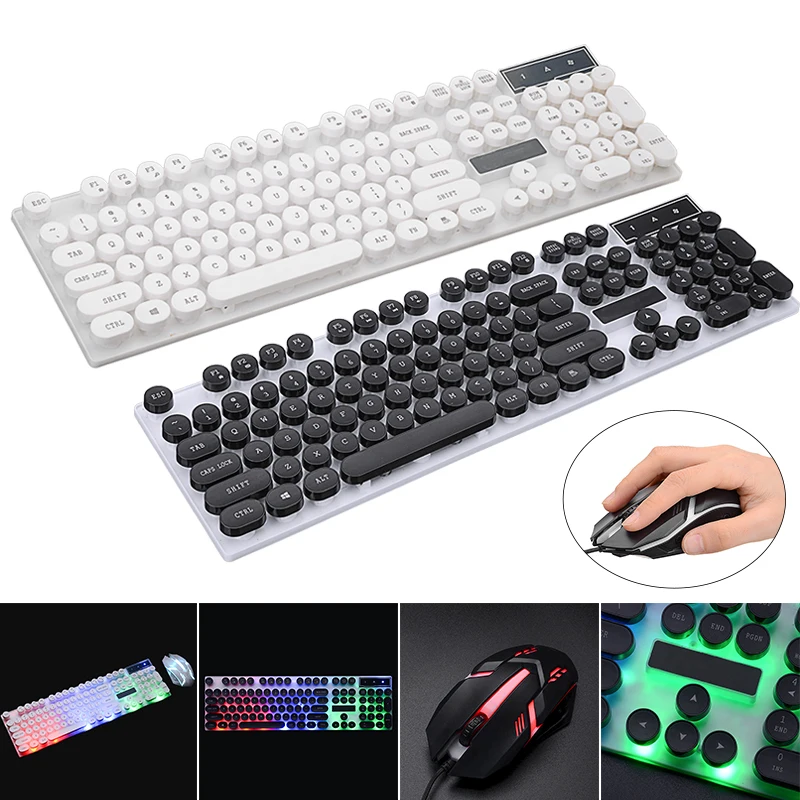 

Новое поступление, 1 комплект, портативная Проводная клавиатура GTX300 с USB, светодиодная подсветка, клавиатура, наборы мышей для дома, прочный ...