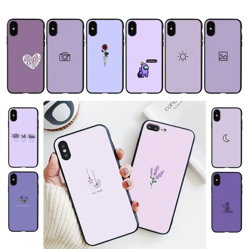 

YNDFCNB Purple background pattern Phone Case For iphone 13 11 8 7 6 6S Plus X XS MAX 5 5S se 2020 11 12pro max iphone xr case