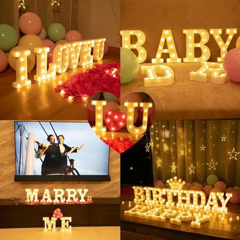 Heart Marquee Light Decor LED Night Battery Operated Table Lamp for Party Kids Bedroom Lighting Christmas Gift | Лампы и освещение