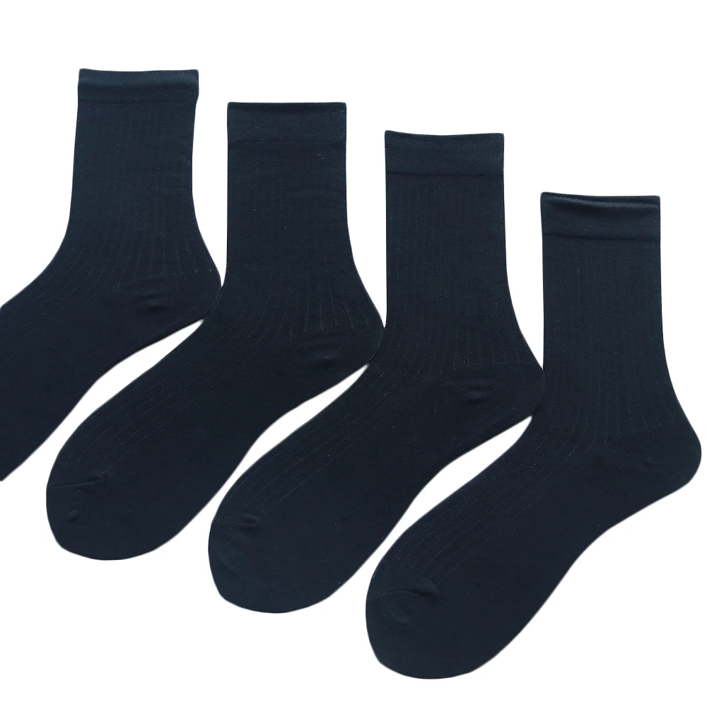 Black Skateboard Socks Men's Simple Design Socks Four Pairs A Pack of Combed Cotton Textile Deodorant Sweat-Absorbent