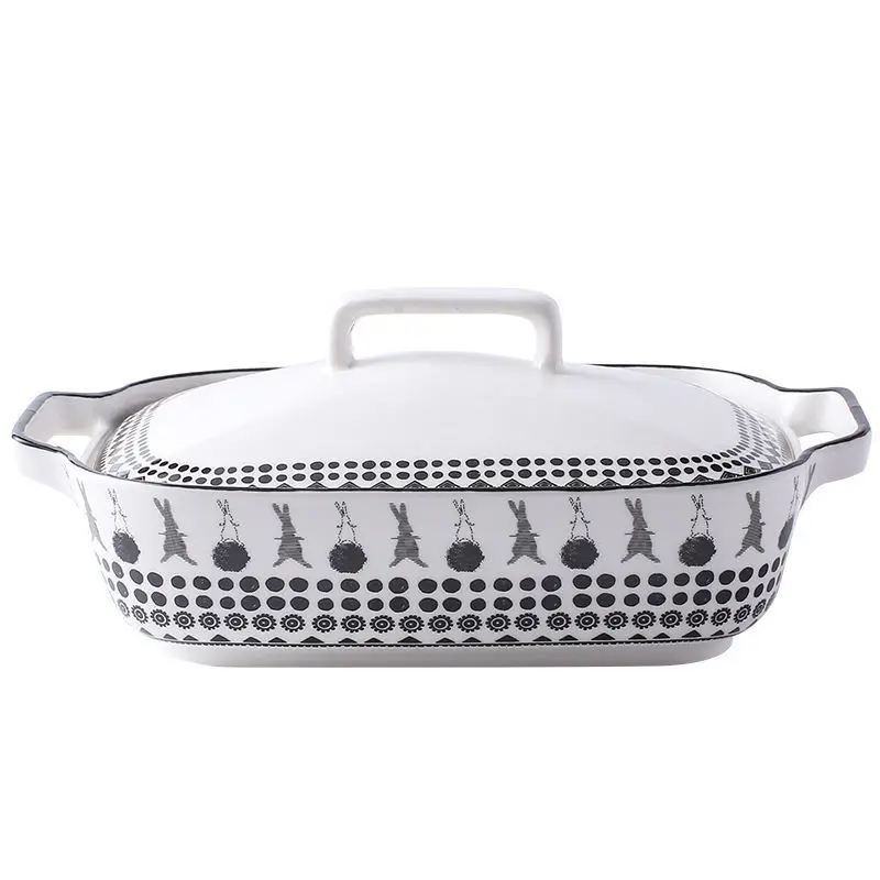 Сковорода для выпечки керамическая прямоугольная форма приготовления риса сыра