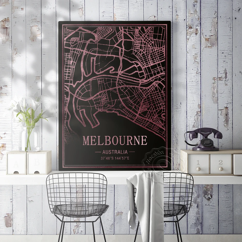 Мельбурн австралийский город Тавель карта мира художественная Декор картина