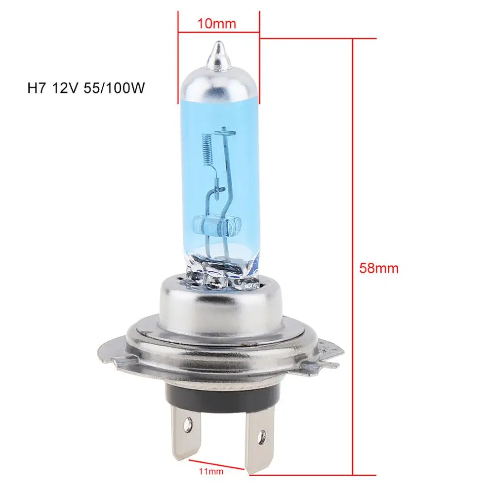 Автомобильная галогенная лампа 12V H1/H4/H7 55W/100W 5000K супер яркие автомобильные