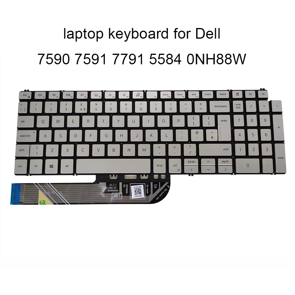 Клавиатура NH88W с подсветкой для ноутбука Dell Inspiron 15 7591 5584 7590 7791 английская