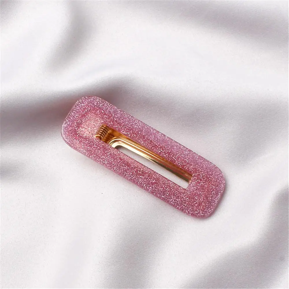 rose red suqare Винтажные полые геометрические заколки для волос для женщин капли воды Акриловые Блестящие оловянные фольга шпильки с блестками аксессуары para el cabello - Цвет: rose red suqare