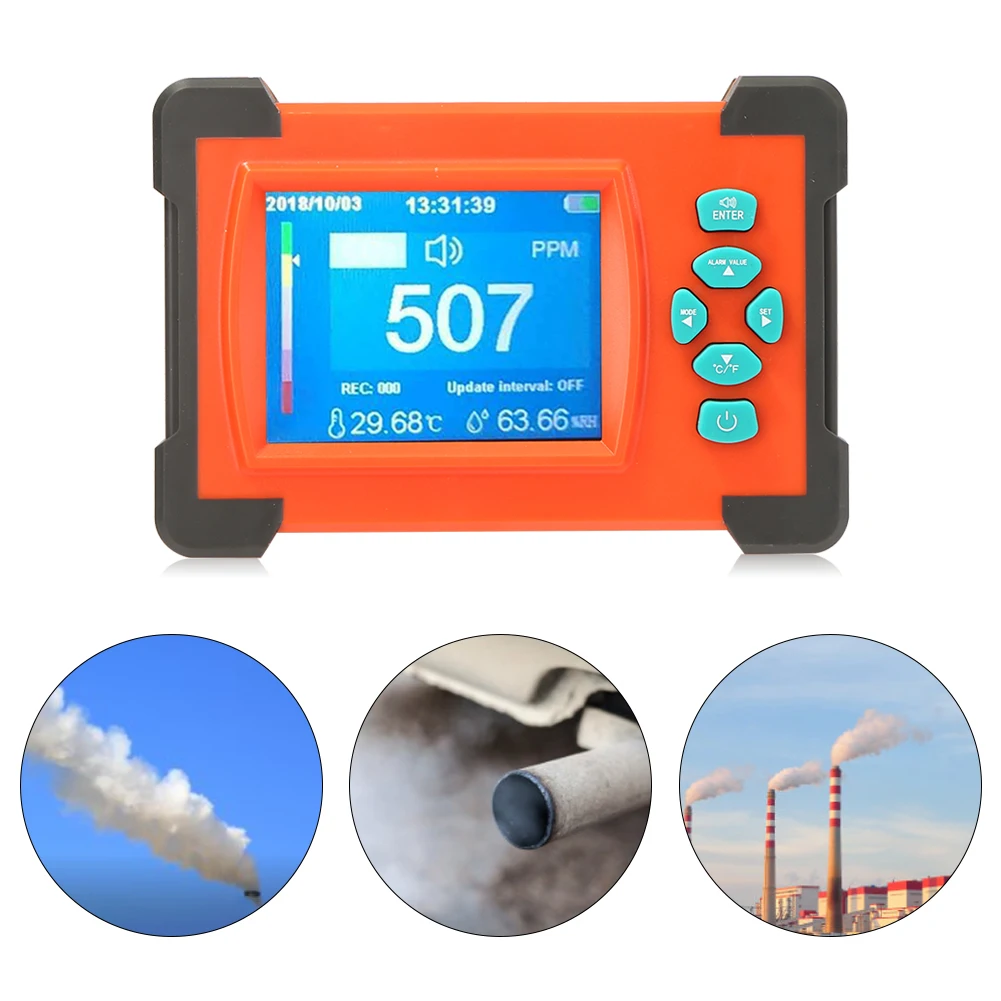 

Desktop Carbon Dioxide Analyzer Monitor LCD/PC Gas Detector Logger Meter CO2 ppm Meters 0-9999 PPM9 CO2 Air Quality Tester