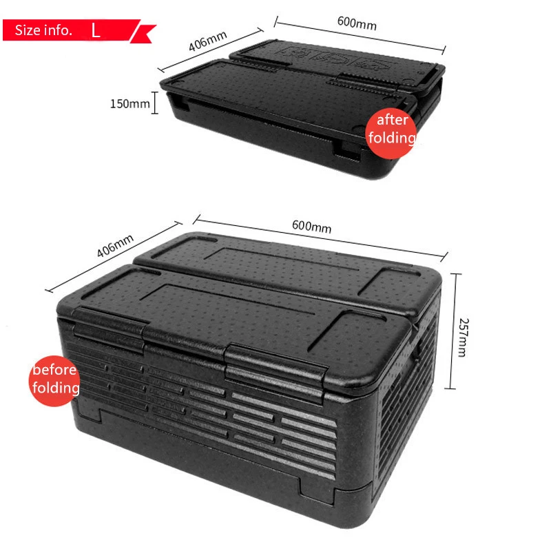 60L Portable Collapsible Chill Chest Cooler Outdoor Insulation Storage Box Waterproof for Picnics Beach Trips